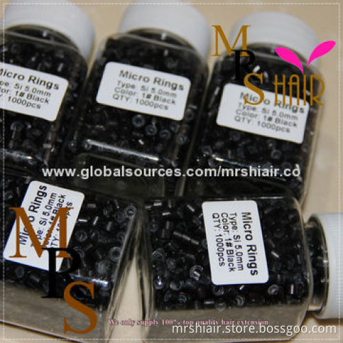 Medium brown 5*3*3mm silicone aluminum micro tubes extensions beads